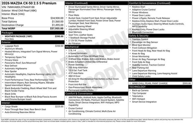 2026 Mazda Mazda CX-50 2.5 S Premium AWD
