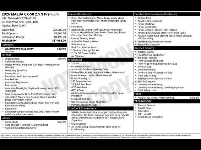 2026 Mazda Mazda CX-50 2.5 S Premium AWD