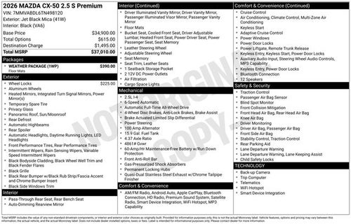 2026 Mazda Mazda CX-50 2.5 S Premium