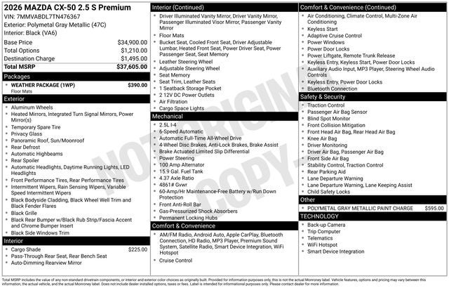 2026 Mazda Mazda CX-50 2.5 S Premium AWD