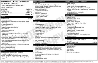 2026 Mazda Mazda CX-50 2.5 S Premium AWD