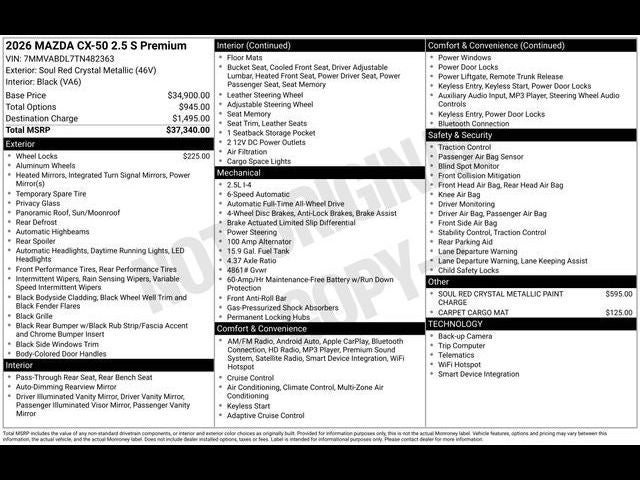 2026 Mazda Mazda CX-50 2.5 S Premium AWD