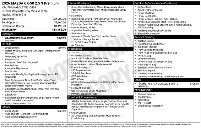 2026 Mazda Mazda CX-50 2.5 S Premium AWD