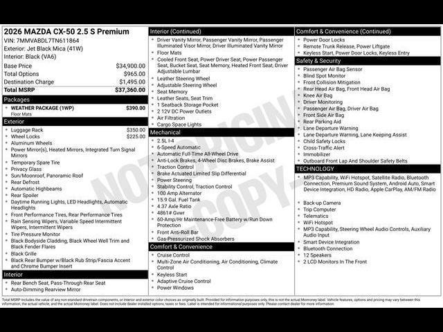 2026 Mazda Mazda CX-50 2.5 S Premium AWD