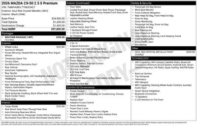 2026 Mazda Mazda CX-50 2.5 S Premium