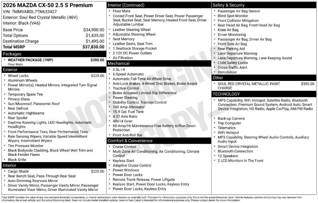 2026 Mazda Mazda CX-50 2.5 S Premium AWD
