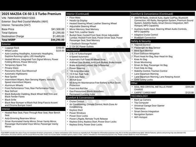 2025 Mazda Mazda CX-50 2.5 Turbo Premium Package