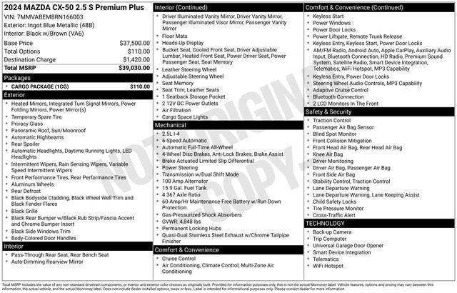 2024 Mazda Mazda CX-50 2.5 S Premium Plus Package