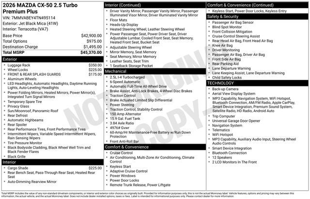 2026 Mazda Mazda CX-50 2.5 Turbo Premium Plus AWD