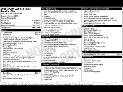 2026 Mazda Mazda CX-50 2.5 Turbo Premium Plus AWD