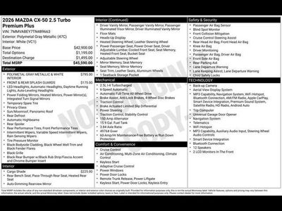 2026 Mazda Mazda CX-50 2.5 Turbo Premium Plus AWD