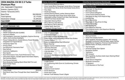 2026 Mazda Mazda CX-50 2.5 Turbo Premium Plus AWD