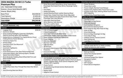 2026 Mazda Mazda CX-50 2.5 Turbo Premium Plus AWD