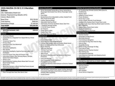 2026 Mazda Mazda CX-50 2.5 S Meridian Edition AWD