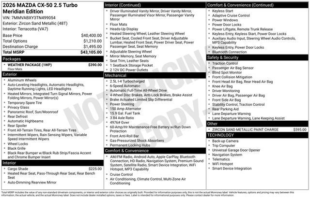2026 Mazda CX-50 2.5 Turbo Meridian Edition's photo