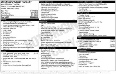 2026 Subaru Outback Touring XT