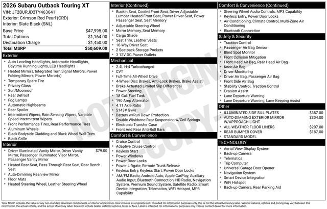 2026 Subaru Outback Touring XT
