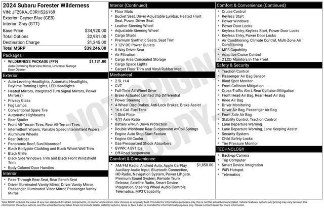2024 Subaru Forester Wilderness