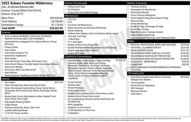 2022 Subaru Forester Wilderness