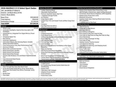 2026 Mazda Mazda3 Sedan 2.5 S Select Sport