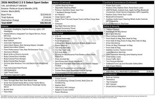 2026 Mazda Mazda3 Sedan 2.5 S Select Sport