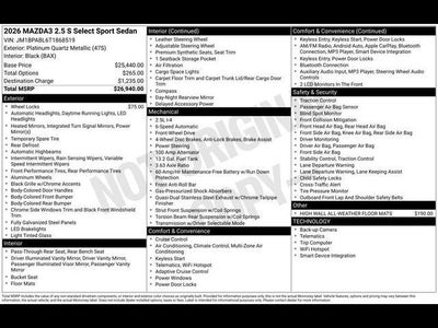 2026 Mazda Mazda3 Sedan 2.5 S Select Sport