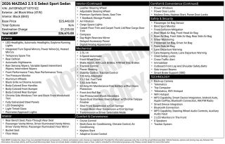 2026 Mazda Mazda3 Sedan 2.5 S Select Sport