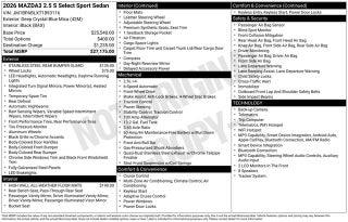 2026 Mazda Mazda3 Sedan 2.5 S Select Sport