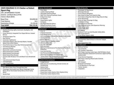 2025 Mazda Mazda3 2.5 S Select Sport