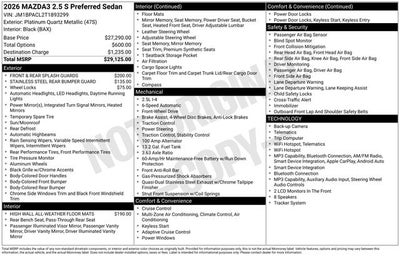 2026 Mazda Mazda3 Sedan 2.5 S Preferred