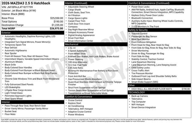 2026 Mazda Mazda3 2.5 S