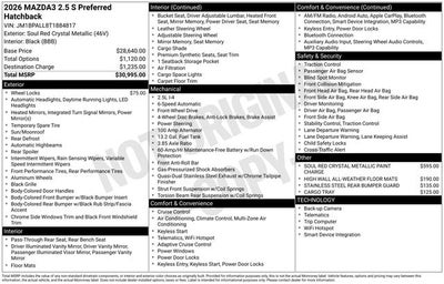 2026 Mazda Mazda3 Hatchback 2.5 S Preferred