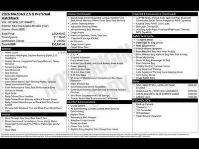 2026 Mazda Mazda3 Hatchback 2.5 S Preferred