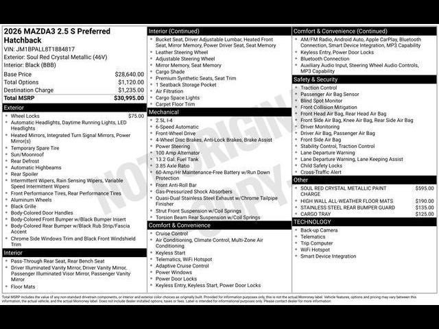 2026 Mazda Mazda3 Hatchback 2.5 S Preferred