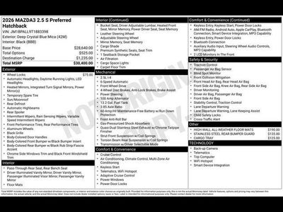 2026 Mazda Mazda3 Hatchback 2.5 S Preferred