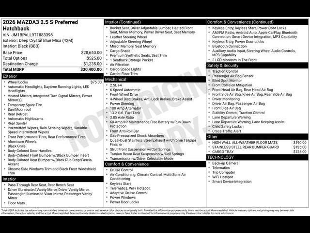 2026 Mazda Mazda3 Hatchback 2.5 S Preferred