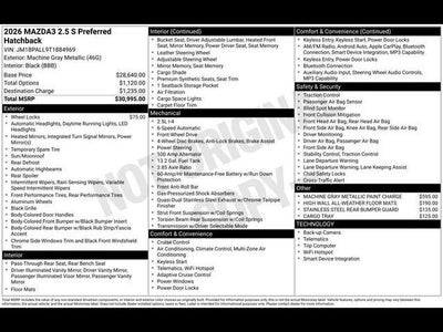2026 Mazda Mazda3 Hatchback 2.5 S Preferred