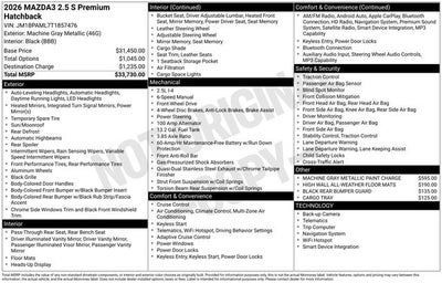 2026 Mazda Mazda3 Hatchback 2.5 S Premium