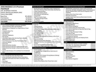 2026 Mazda Mazda3 Hatchback 2.5 S Premium