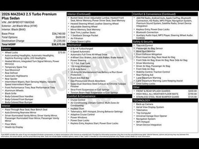 2026 Mazda Mazda3 Sedan 2.5 Turbo Premium Plus AWD