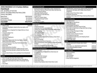 2026 Mazda Mazda3 Hatchback 2.5 S Carbon Edition AWD