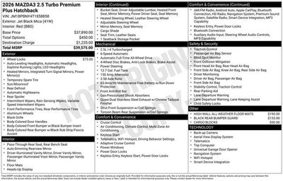 2026 Mazda Mazda3 Hatchback 2.5 Turbo Premium Plus AWD