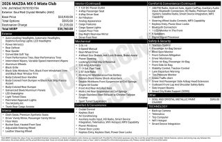 2026 Mazda Mazda MX-5 Miata Club