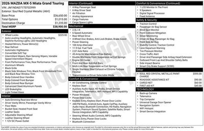 2026 Mazda Mazda MX-5 Miata Grand Touring