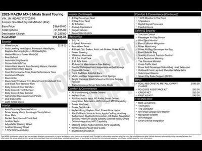 2026 Mazda Mazda MX-5 Miata Grand Touring