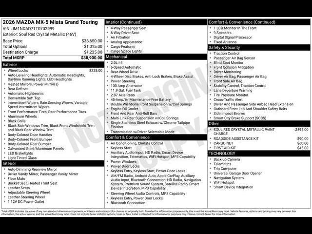 2026 Mazda Mazda MX-5 Miata Grand Touring