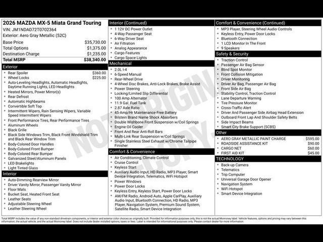 2026 Mazda Mazda MX-5 Miata Grand Touring