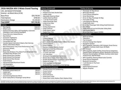 2026 Mazda Mazda MX-5 Miata Grand Touring