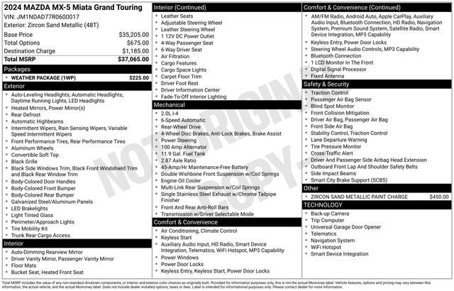2024 Mazda Mazda MX-5 Miata Grand Touring