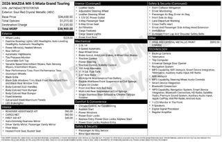 2026 Mazda Mazda MX-5 Miata Grand Touring
